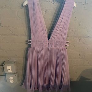Fame and Partner Purple Deep V Mini Dress Medium
